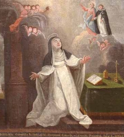 Błogosławiona Bronisława ogląda wejście św. Jacka do nieba