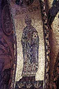 Święty Sylwester I - mozaika bizantyjska